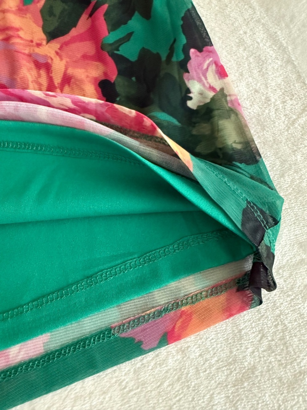IMAN Global Chic Floral Mesh Midi Skirt L NWOT Lined Pull-On - Picture 12 of 16